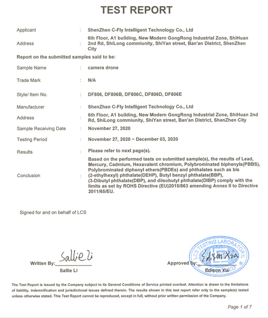 China Shenzhen C-Fly Intelligent Technology Co., Ltd. certification